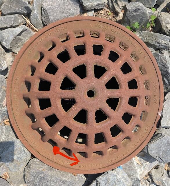 Sewer grate viewed from above